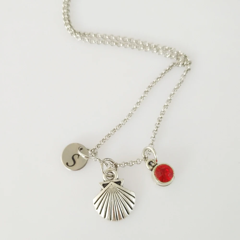 Boho Sea Shell Choker Necklace Customized Initials&ampBirthstone Women Jewellery Simple Neckless For Girls Party | Украшения и