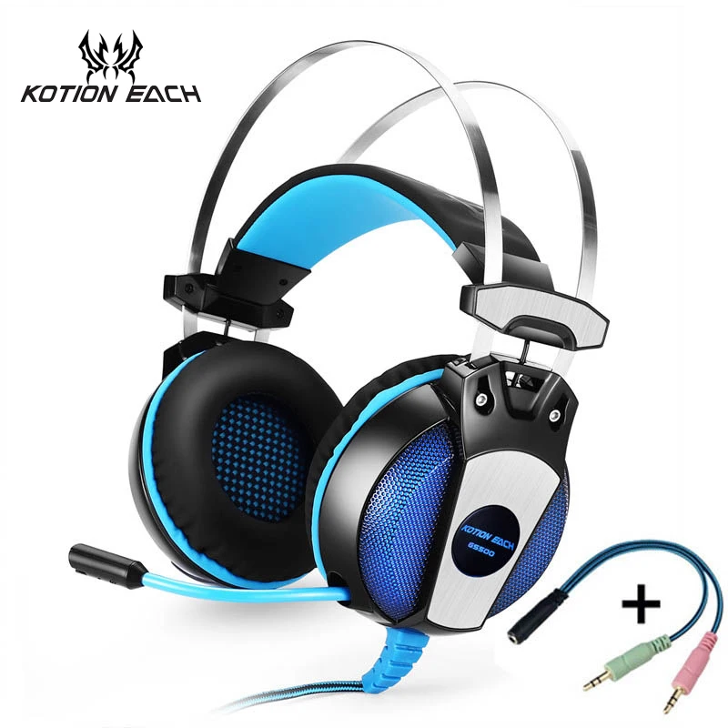 игровые наушники для компьютера KOTION КАЖДЫЙ GS500 3.5 мм PS4 Gaming Headset Stereo Bass Наушников с