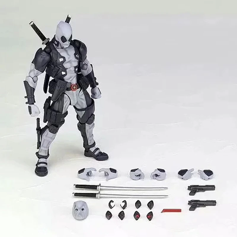 6 &quotTokusatsu Revoltech 001EX Дэдпул из Вселенной Марвел подвижный серый вер. В коробке 16 см