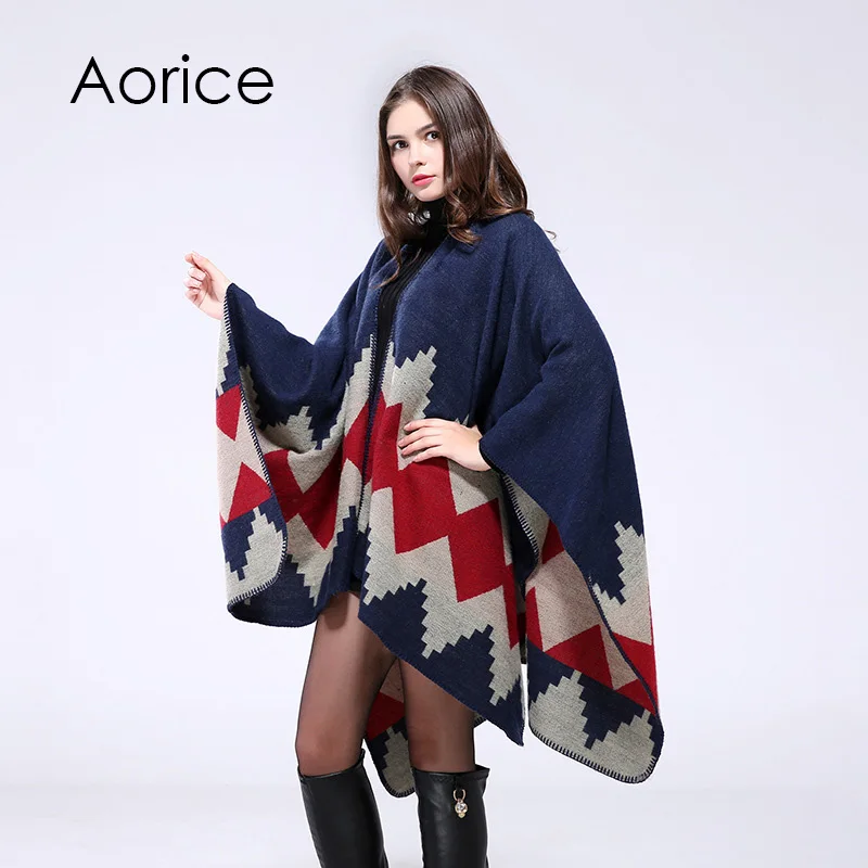 Aorice RS004 новые женские толстые шали сшитые вручную сбоку и удобная теплая накидка |
