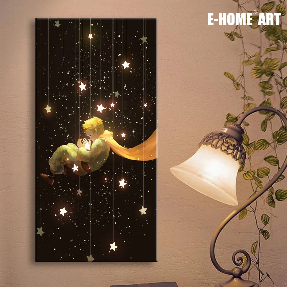 Бесплатная доставка растягивающиеся холщовые принты звезды и мальчик