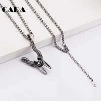 cara new vintage jewelry stainless steel titanium color pincer plie necklace pendant fine polished necklaces for men cagf0258
