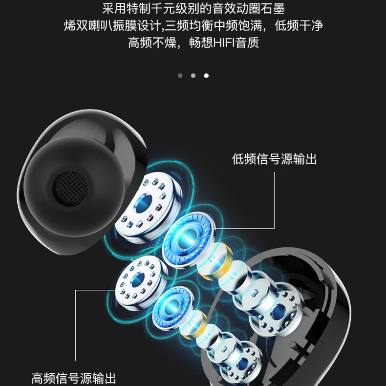 Новые наушники беспроводные истинные стерео HIFI Bluetooth Наушники Android/IOS Touch control