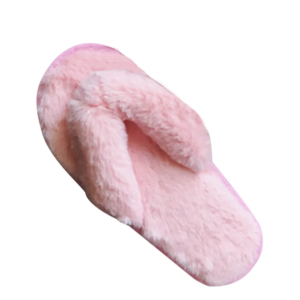 SAGACE/женские плюшевые Вьетнамки с искусственным мехом Домашние тапочки Домашняя