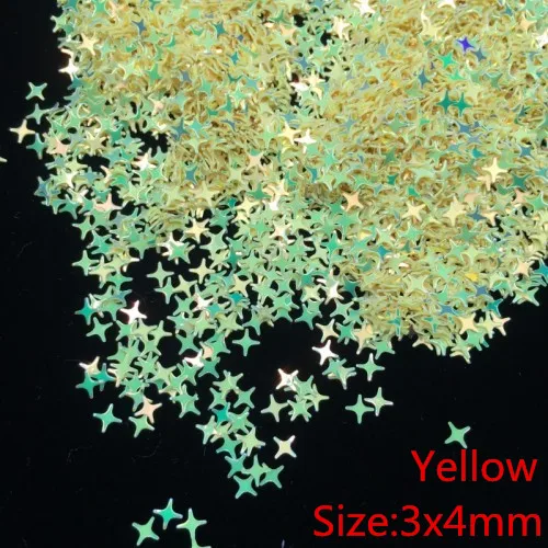 4 мм 9000 шт./пакет Star ультратонкий Sequins Nail Art Блеск Мини блестками Экологичные блестка из ПЭТ декоративный Маникюр Материал - Цвет: Shine yellow