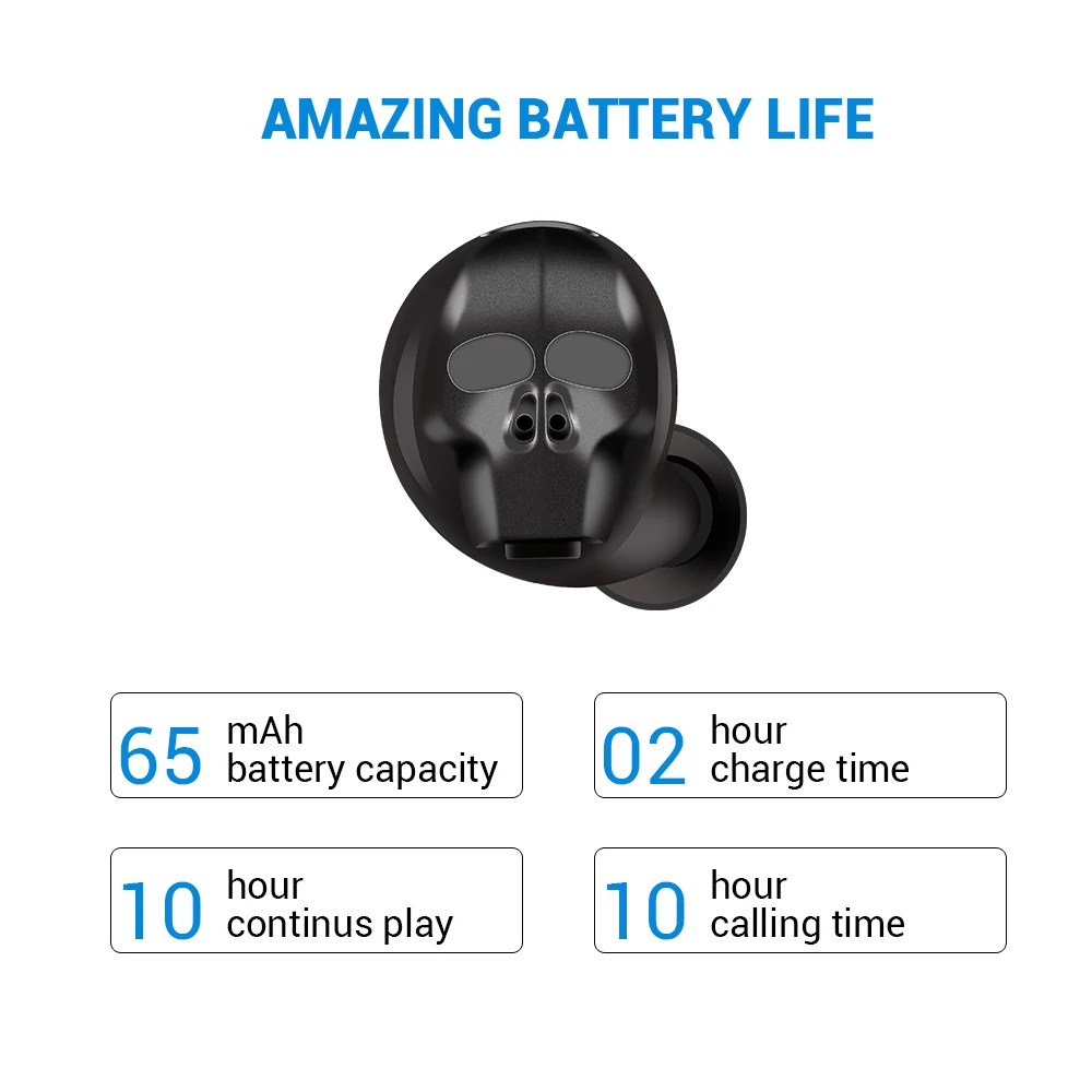 GiGiboom череп мини стерео Bluetooth гарнитура беспроводная V4.1 Беспроводная для iphone Samsung