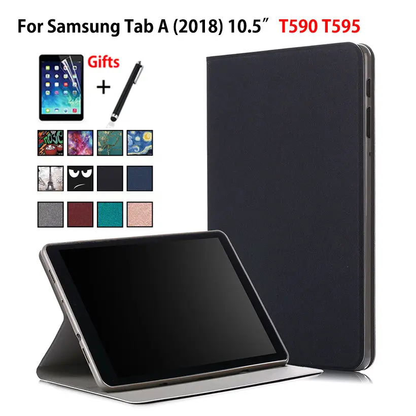 Чехол для Samsung Galaxy Tab A A2 10 5 &quot2018 T590 T595 T597 SM Smart Cover Funda Tablet TPU PU кожаный чехол