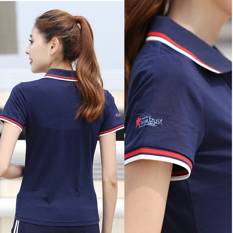 ZYFPGS M-6xl большие размеры женские поло с отворотом Camisa Feminina повседневная одежда