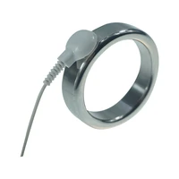 diy 5sizes for choose electric shock stainless steel penis cock ring vibrator metal electro stimulation accessory sex toys