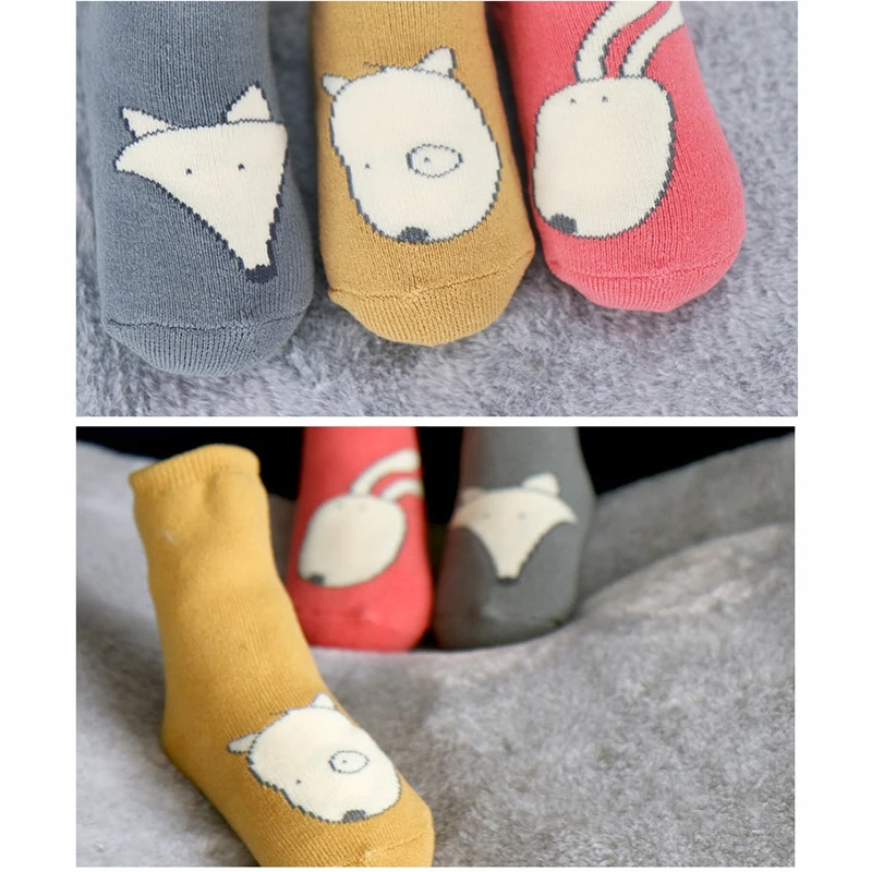 Милые махровые носки для детей красивые короткие малышей толстый хлопок зимние