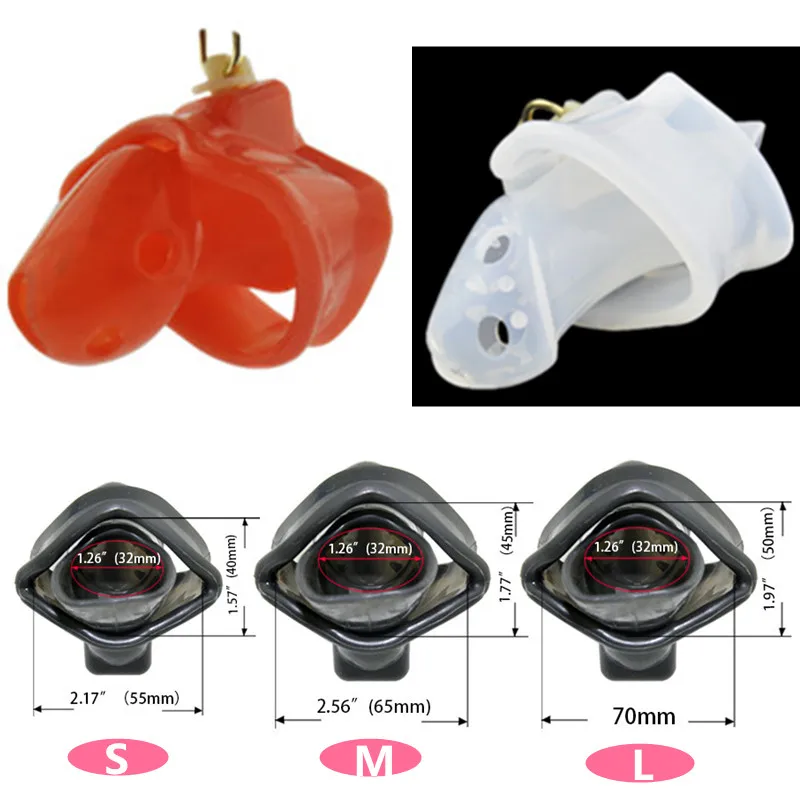 

Sex Shop Latest Design 3 size Clear Silicone spikes Male Chastity Dick Cage Device Fixed Penis Sleeve Cock Ring Sex Toys For Men