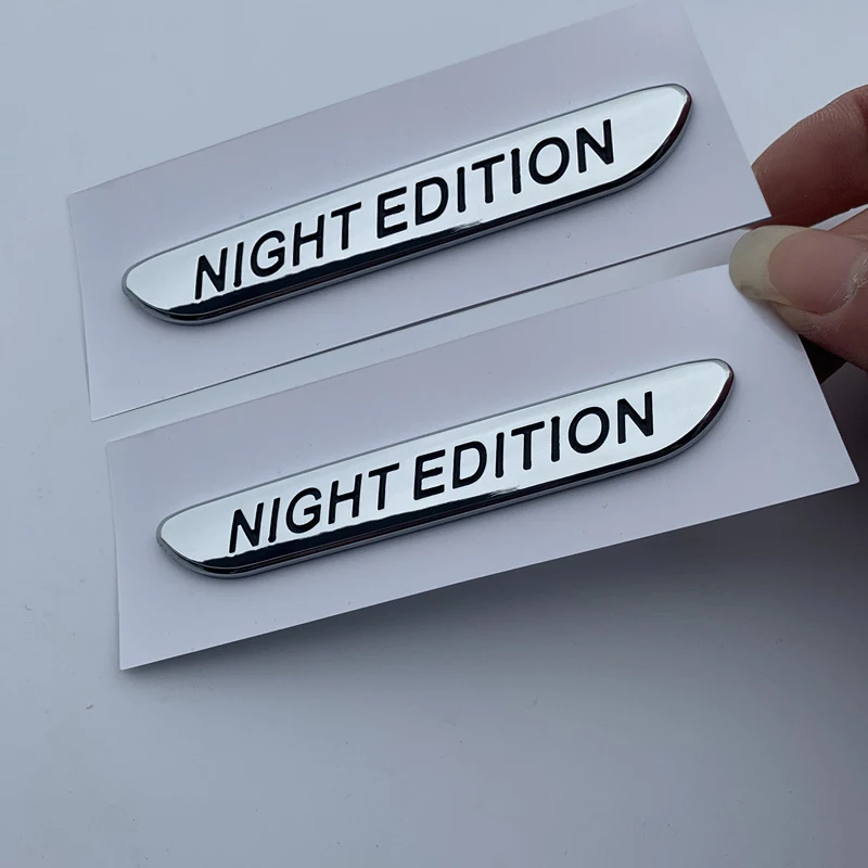 Night Edition 2pcs Эмблема для Mercedes Benz AMG EDITION Night Edition C300 C200L GLE320 GLE450 хромированная наклейка на крыло с логотипом - Цвет: Night Edition 2pcs