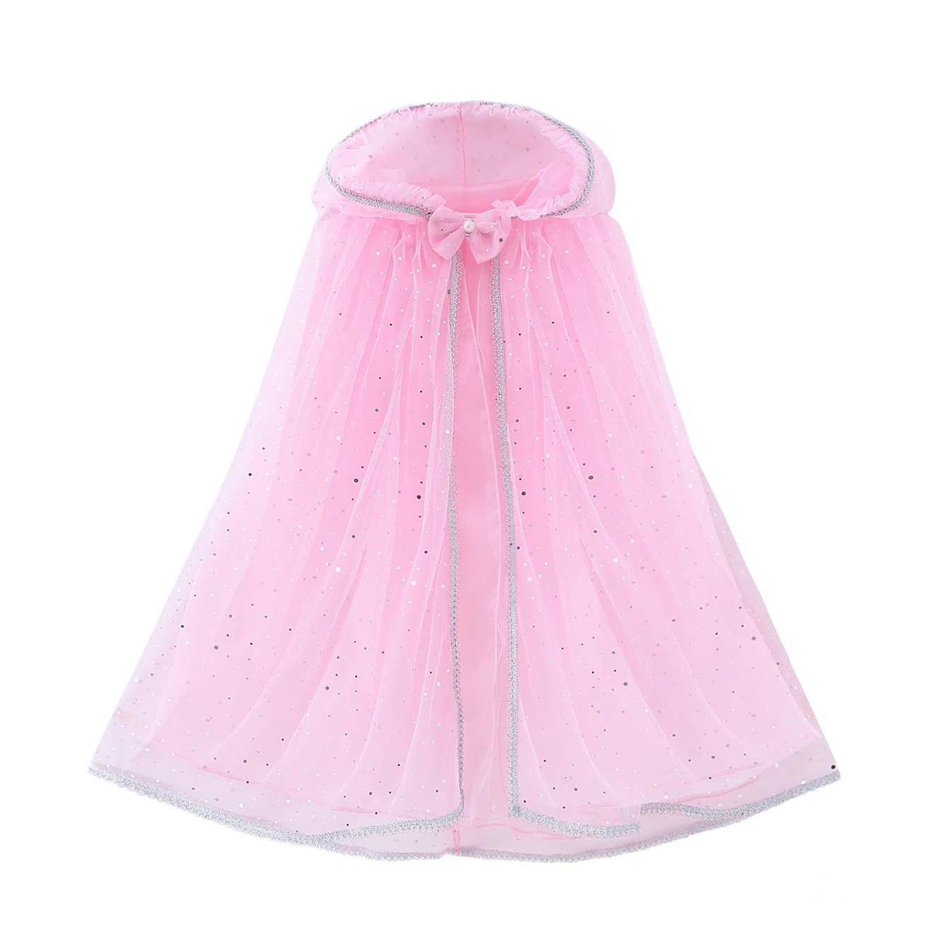 Pink Cloak Only С блестками для девочек, накидка, платье принцессы до Эльза, Белль Аврора "Золушка" София накидка Детский костюм для Хеллоуина для девочек летнее модное платье палантин - Цвет: Pink Cloak Only