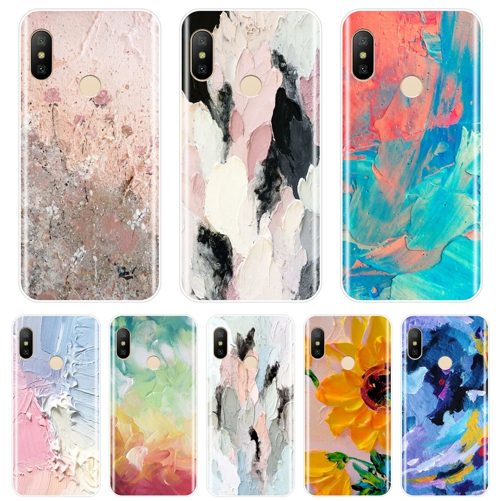 Чехол для телефона Xiaomi Mi A1 A2 Lite 8 SE Mi5 Mi6 Mi8 силиконовый чехол с цветочным рисунком