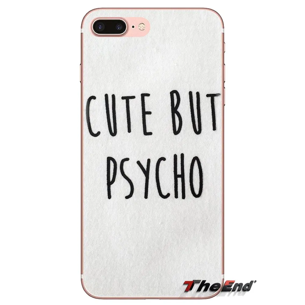 Мягкий силиконовый чехол розовый сексуальный милый но PSYCHO цитата для LG Spirit Motorola