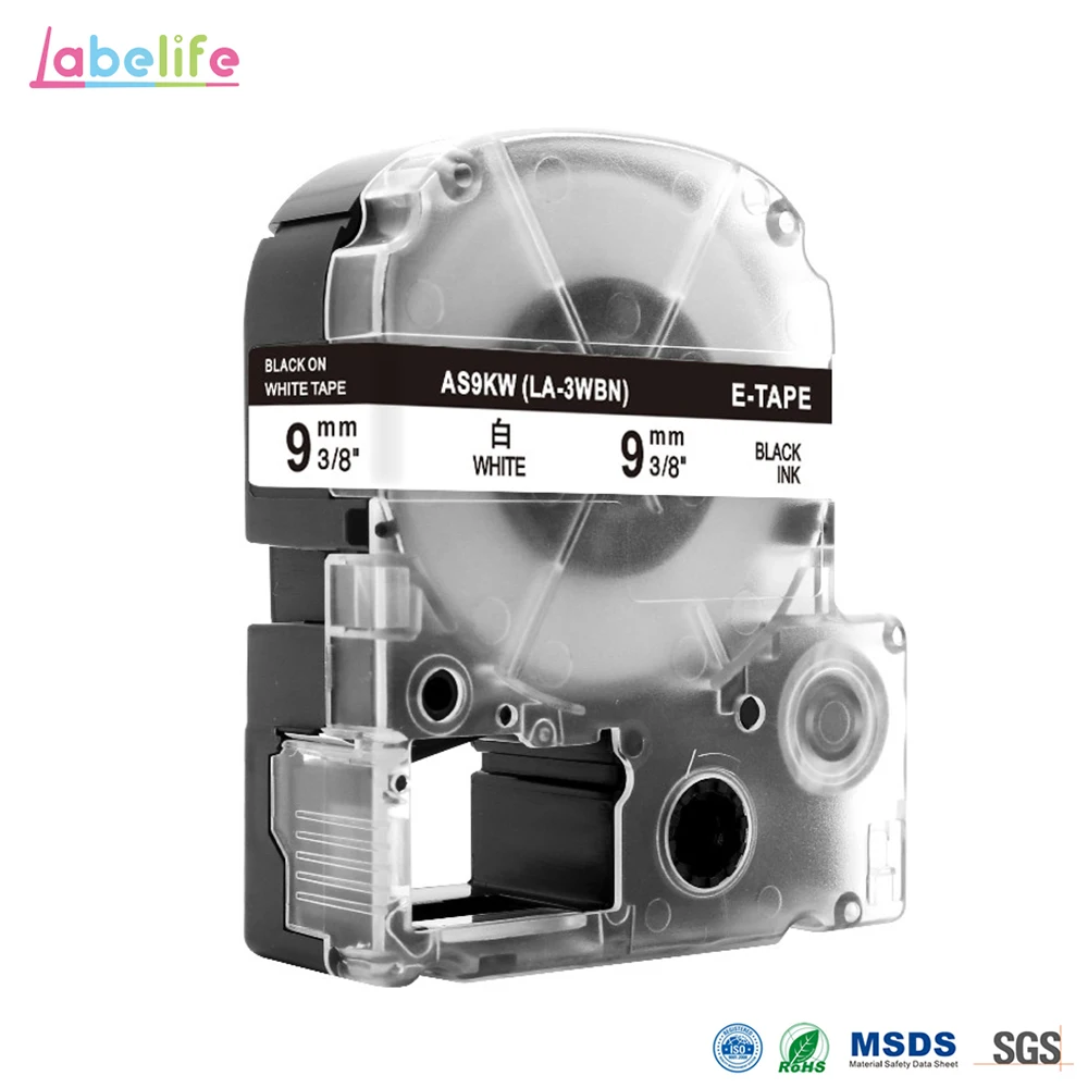 Labelife 1 шт. SS9KW LC-3WBN совместимый Epson LabelWorks LK ленты Стандарт 9 мм для LW-300, LW-400 SR530C