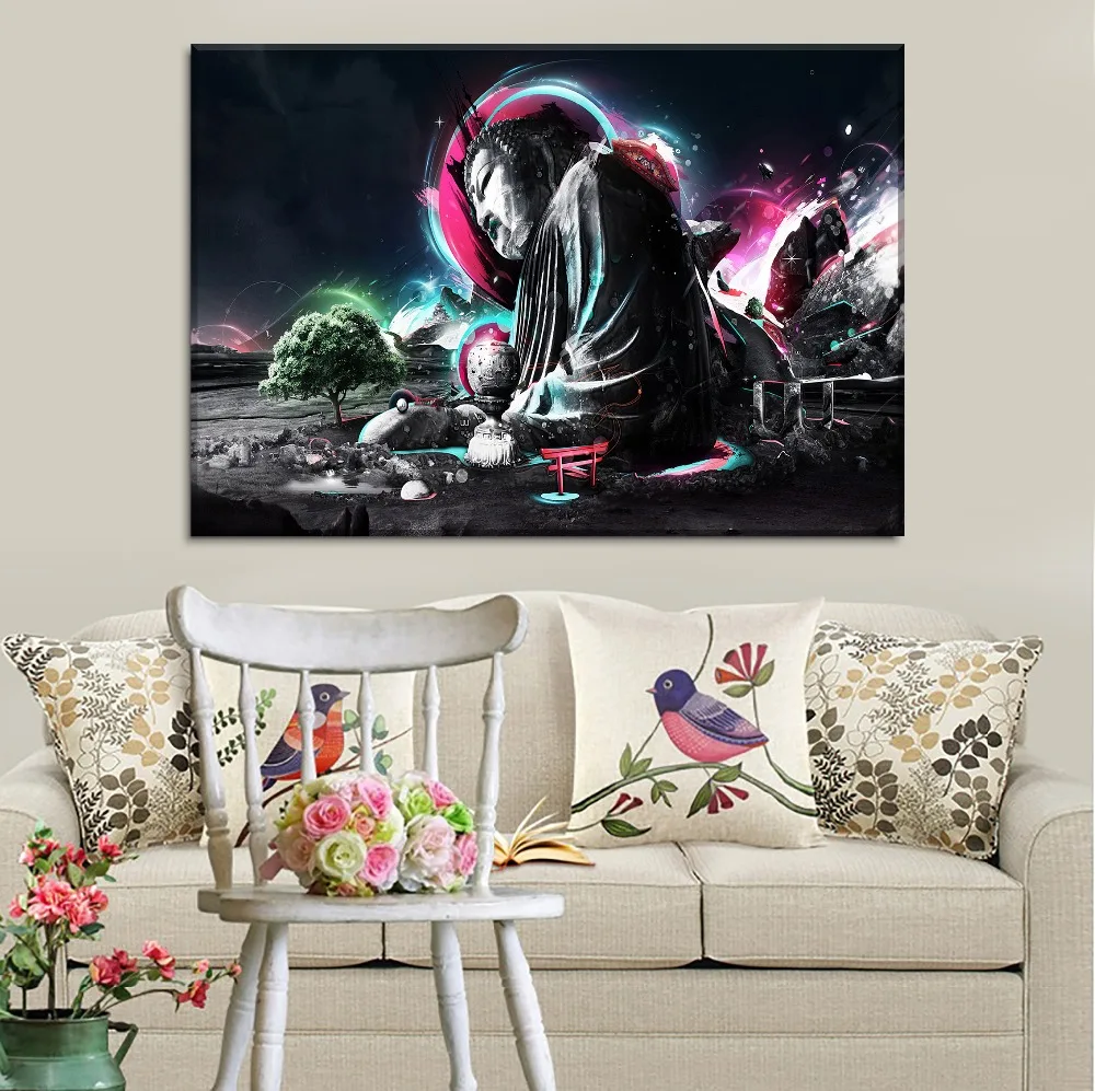 1 шт. абстрактный художественный постер в виде древнего большого Будды