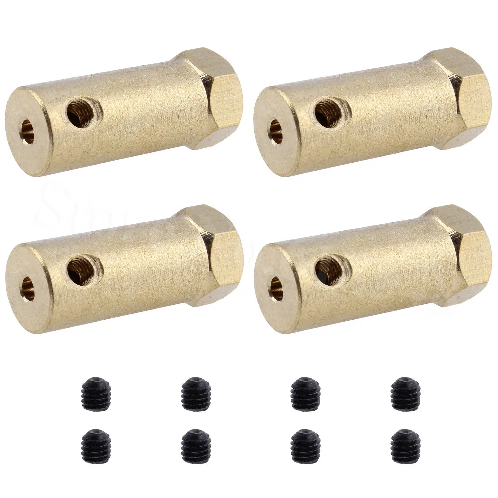 4pcs/lot Wheels Tires Flexible DC Gear Motor Coupling Coupler Connector Adapter Nuts 12mm Hex 30mm Length for RC Car Robot DIY | Игрушки и