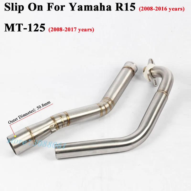 Silver Полная система для Yamaha YZF R15 R125 MT-125 2008- мотоцикл Akrapovic выхлоп глушитель переднее звено трубы дБ убийца - Цвет: Silver