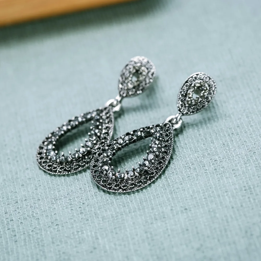 2017 Высокое качество Ретро барокко Стразы длинные висячие серьги для женщин и