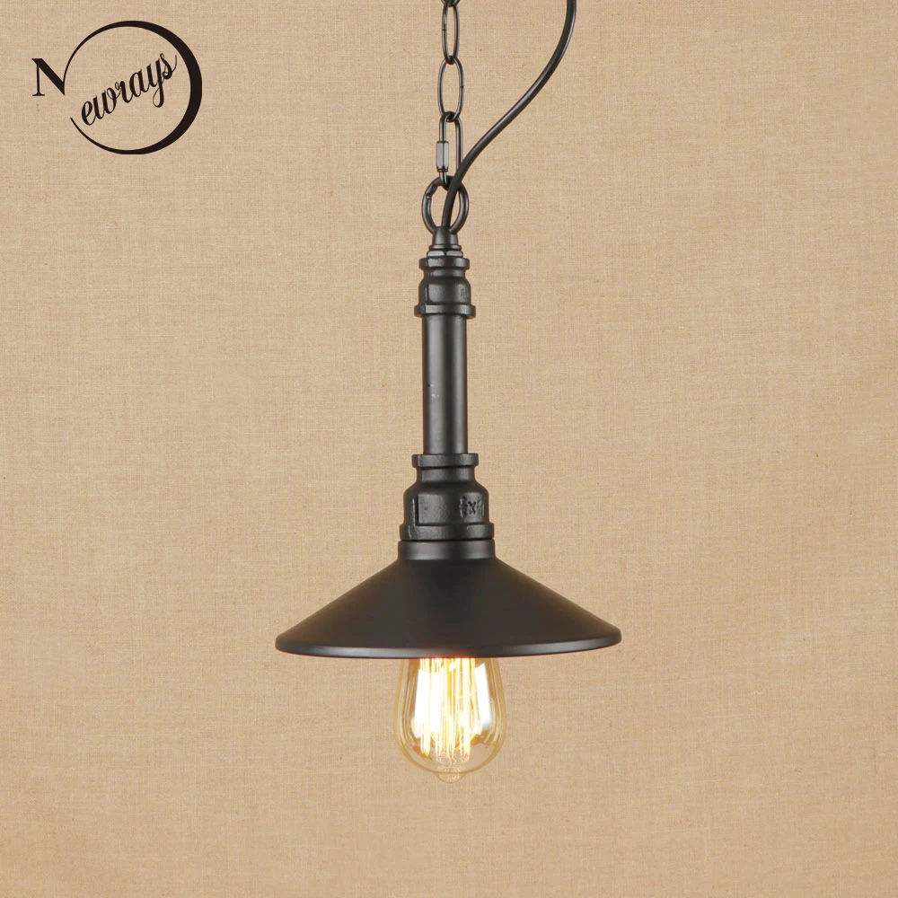 

Vintage iron black hang lamp LED lamp Pendant Light Fixture E27 110V 220V For Kitchen Lights parlor study dining room bed room