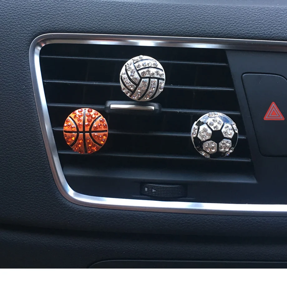 Автомобильный декор для интерьера, Алмазный футбольный баскетбольный зажим, автомобильный Ароматический диффузор, автомобильный ароматизатор, освежитель воздуха, автомобильные аксессуары