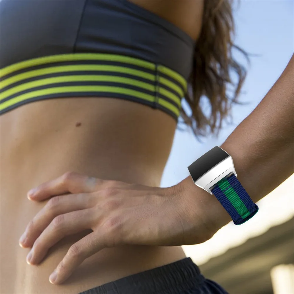 Спортивные нейлоновые ремни для Fitbit Ionic Смарт часы браслет Сменные аксессуары с