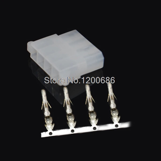 

5.08mm Computer IDE Power Connector Large 4P Connector 5.08 4P Plug Shell with 4 Crimp Terminals For D Port Computer