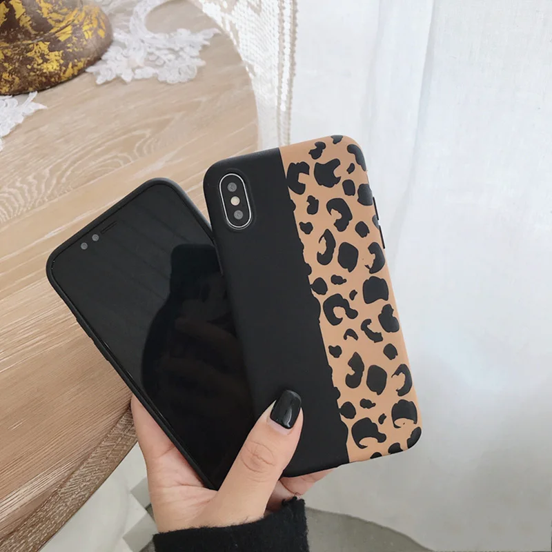 Роскошный IMD чехол для телефона с леопардовым принтом iphone 8 7 6 6s plus XR XS Max X модный