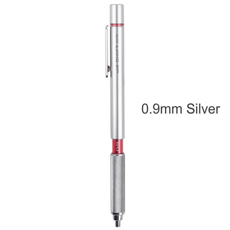 0.9mm silver UNI автоматического карандаша 0,3/0,5/0,7/0,9 мм Студенческая активность привести M5-1010 металлический низкий центр тяжести карандаш - Цвет: 0.9mm silver