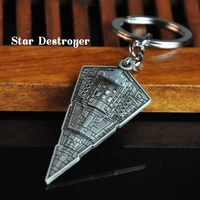mens metal spaceship keychain vintage silver color battleship key chain on bag car trinket male jewelry gift souvenirs