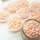 Круглый искусственный жемчуг цвета шампанского с отверстиями для творчества, ожерелья, модные украшения, аксессуары для изготовления ювелирных изделий, 3468 мм