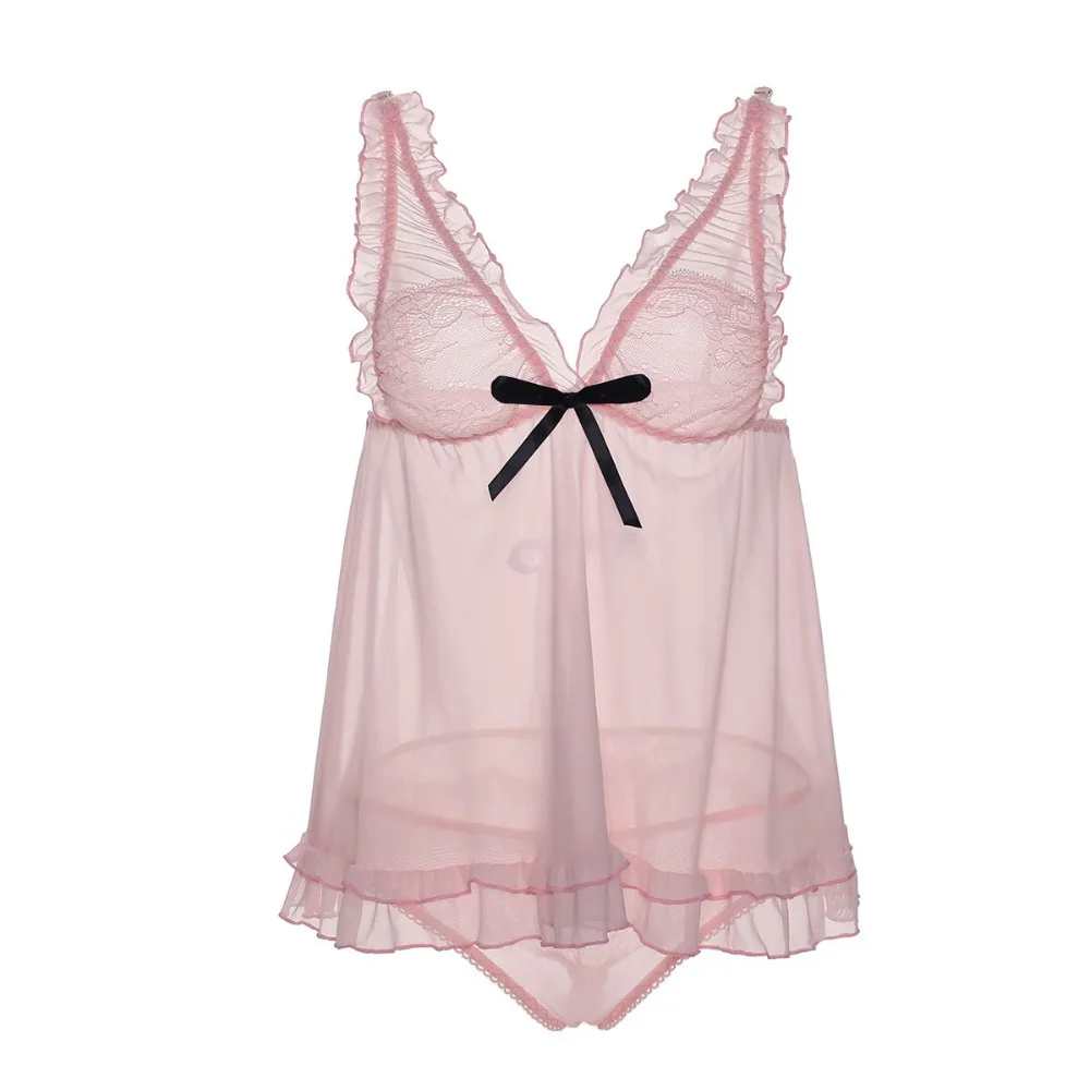 Женское сексуальное нижнее белье кружевное Babydoll Chemise Porno прозрачное Эротическое