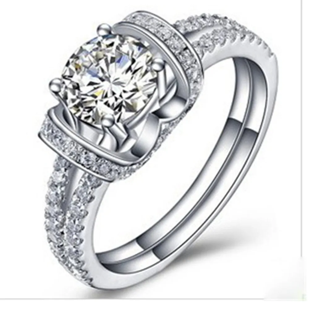 

Тестовое положительное подлинное кольцо 18K, роскошное кольцо Marry Me 1CT Moissantie, бриллиантовое кольцо, ювелирное изделие, 18K, белое золото, кольцо ...