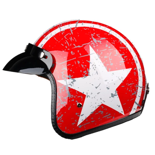 LDMET casco moto Винтаж moto rcycle шлем jet capacetes de moto ciclista vespa cascos para moto Кафе racer с открытым лицом - Цвет: bright starR