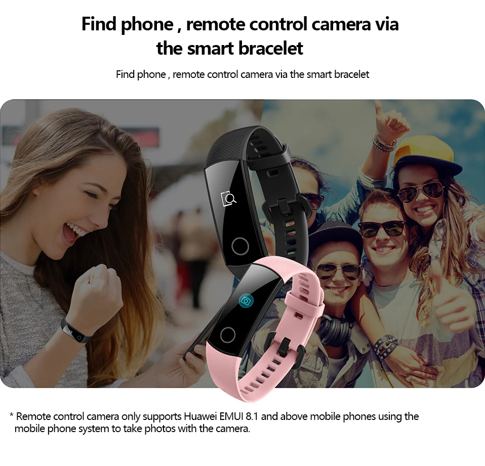 Смарт-браслет huawei Honor Band 4 с пряжкой для обуви, пульсометром и монитором сна, сенсорной панелью 0,95
