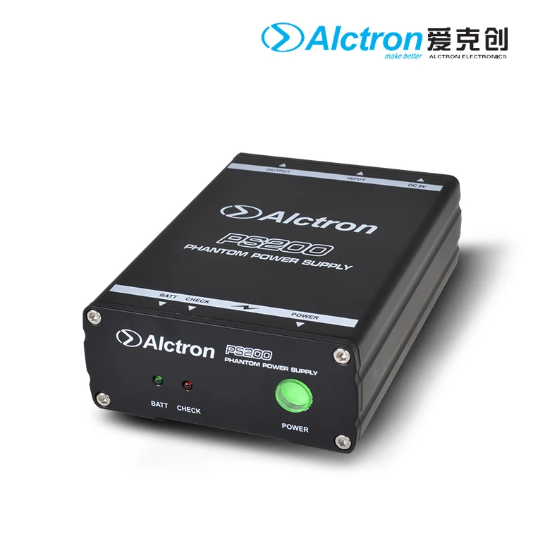 Alctron PS200 48В фантомным питанием для конденсаторный микрофон 48 V питания Создано 9В
