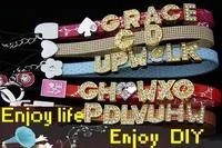 10p разноцветный Английский алфавит, стразы 8 мм A-Z Подвески с буквами DIY Аксессуары подходят 8 мм браслет и ошейник для домашних животных