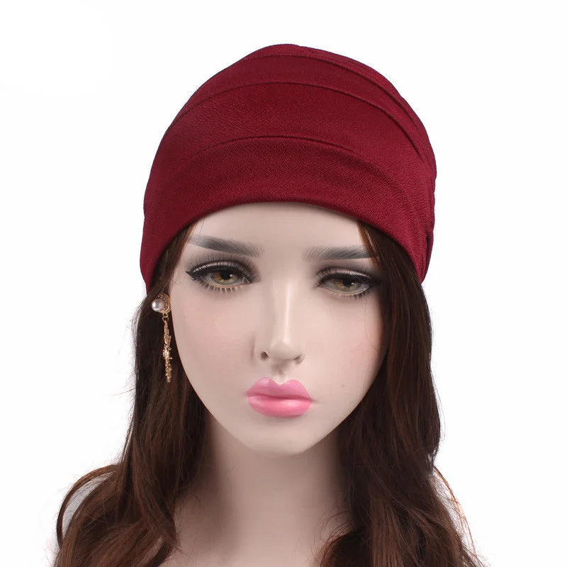 Модель 2017 года женские модные шапки повседневные мусульманские с оборками