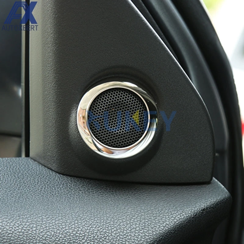 

For Mitsubishi Outlander Sport Asx Rvr Chrome a Pillar Inner Stereo Speaker Cover Trim Ring Collar 2013 2014 2015 2016 2017