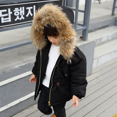Boys Winter Jacket Thick Cotton Padded Jackets for Kids Boy 2-10 Year Fur Hooded Coats Toddler Outfit Baby Snow Wears |
