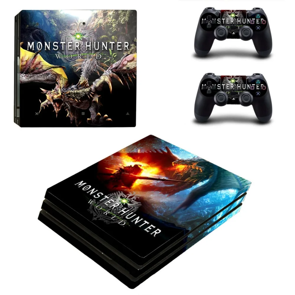 Наклейки для PS4 Pro Горячая игра Monste r Hunter World Skin Playstation 4 PRO наклейка на консоль и
