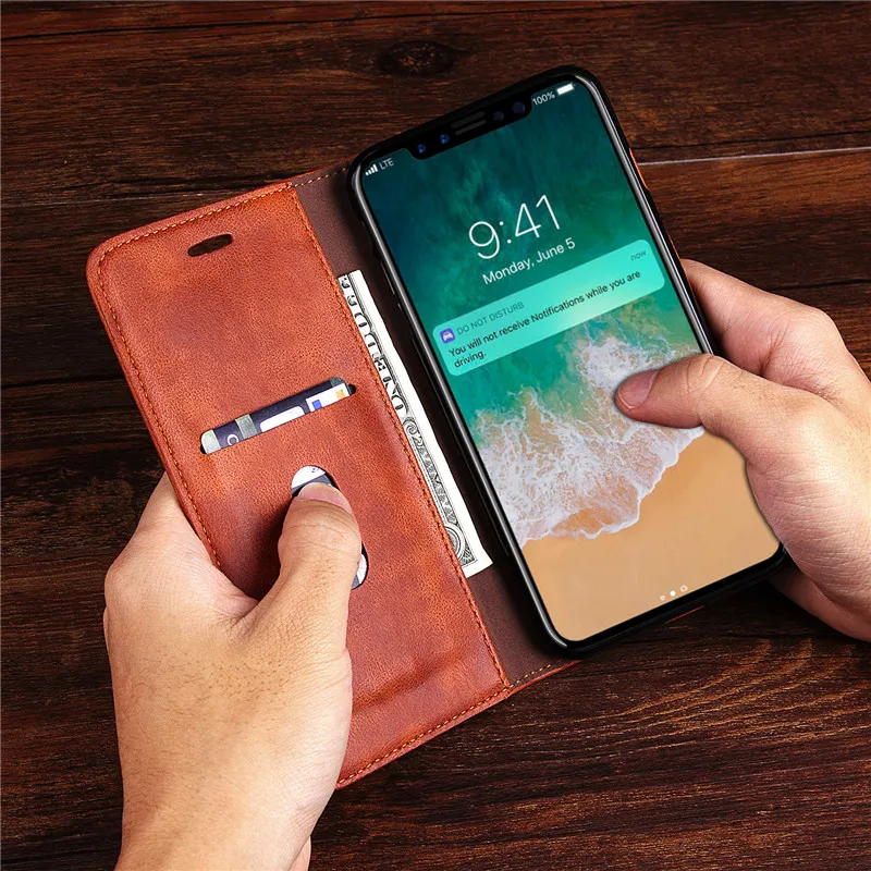 Роскошный Ретро Чехол FTAIDKJ из искусственной кожи Crazy Horse для iPhone 6S 6 7 8 Plus X 5|Бамперы|