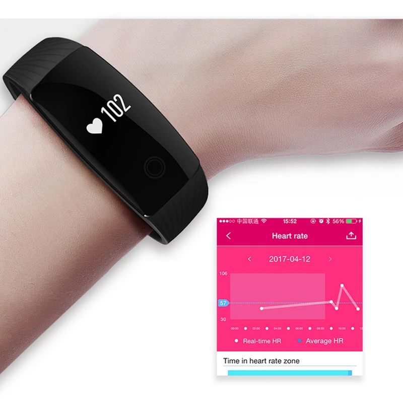 Фитнес браслет сердечного ритма Мониторы пульсометр умные часы трекер Smart Band