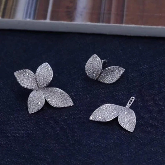 Женские циркониевые серьги в форме розы с фианитом|earrings for women|earrings women designerelegant