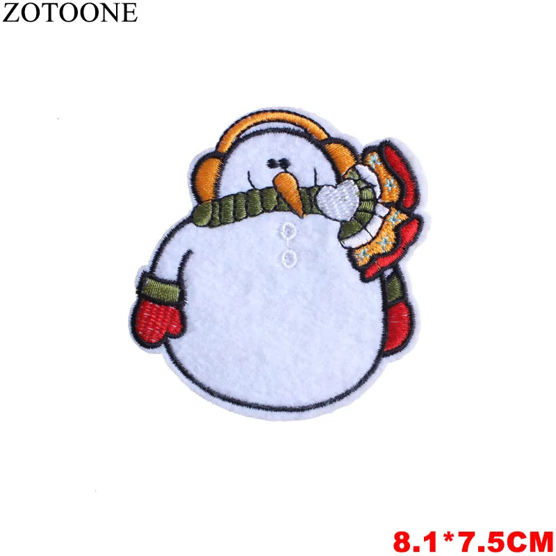 ZOTOONE милые рождественские железные нашивки для одежды DIY милый снеговик елки