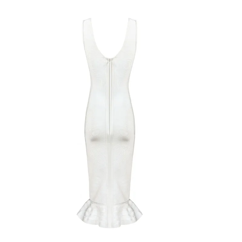 wholesale 2019 New Dress white Spaghetti Strap V-neck woman's clothing Fashion sexy Cocktail party bandage dress (L2456) | Женская
