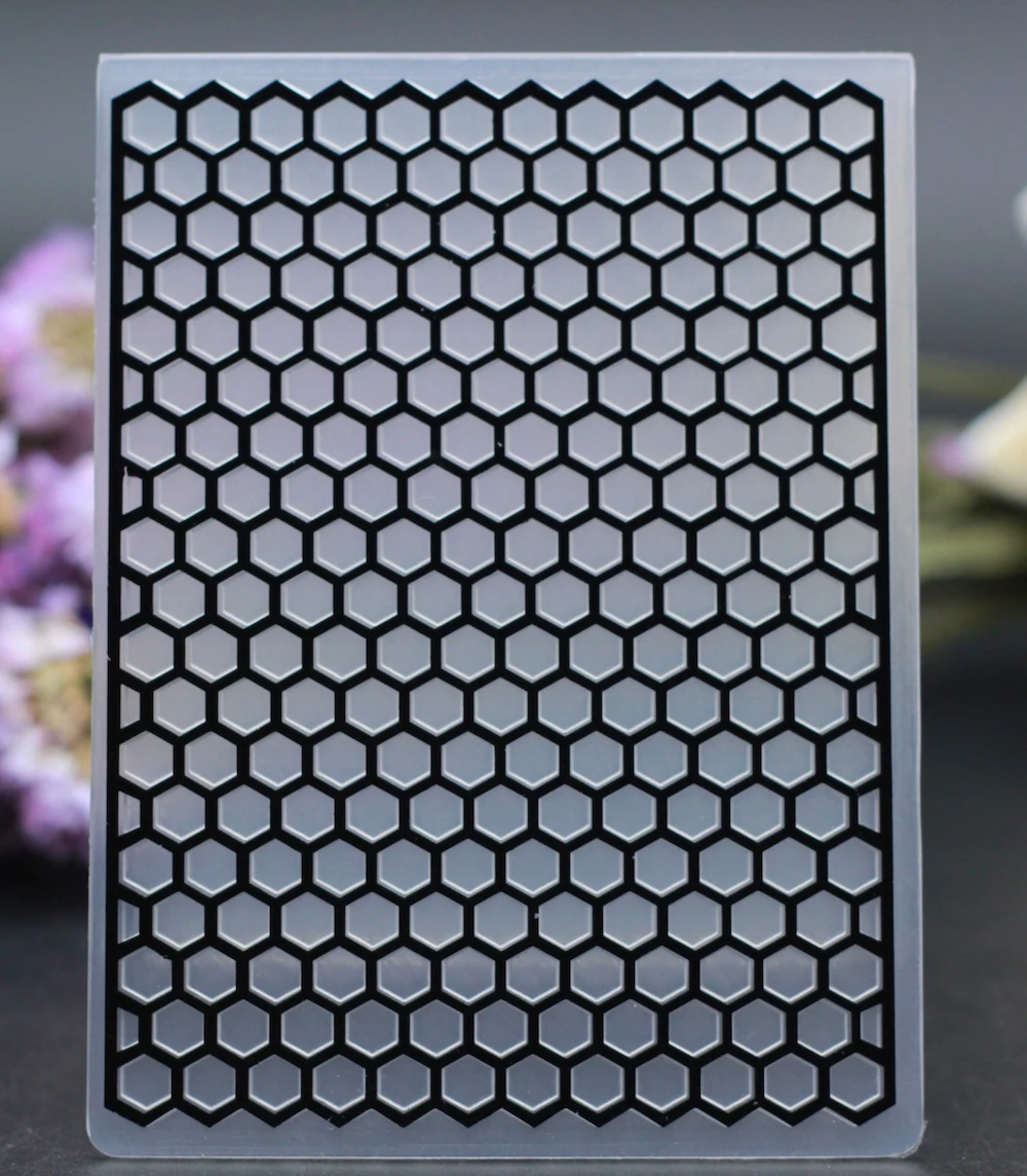 Пластиковая папка для тиснения сотовая Геометрическая фигурка прозрачная