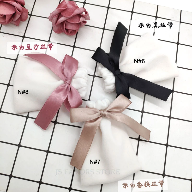 

free shiping 60pcs multiple color flannel Bunch Wedding Birthday Christmas event party favors Jewelry Lipstick storage Candy Bag