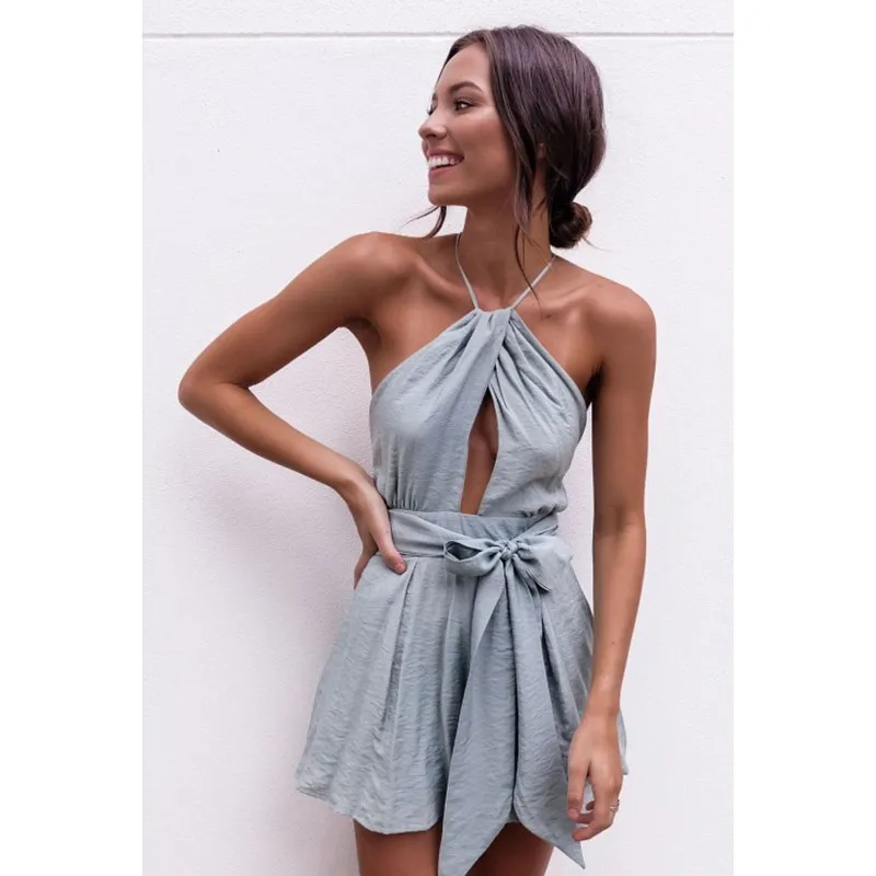 

Fashion Women Backless Sleeveless Holiday Lady Playsuit Jumpsuit Beach Summer